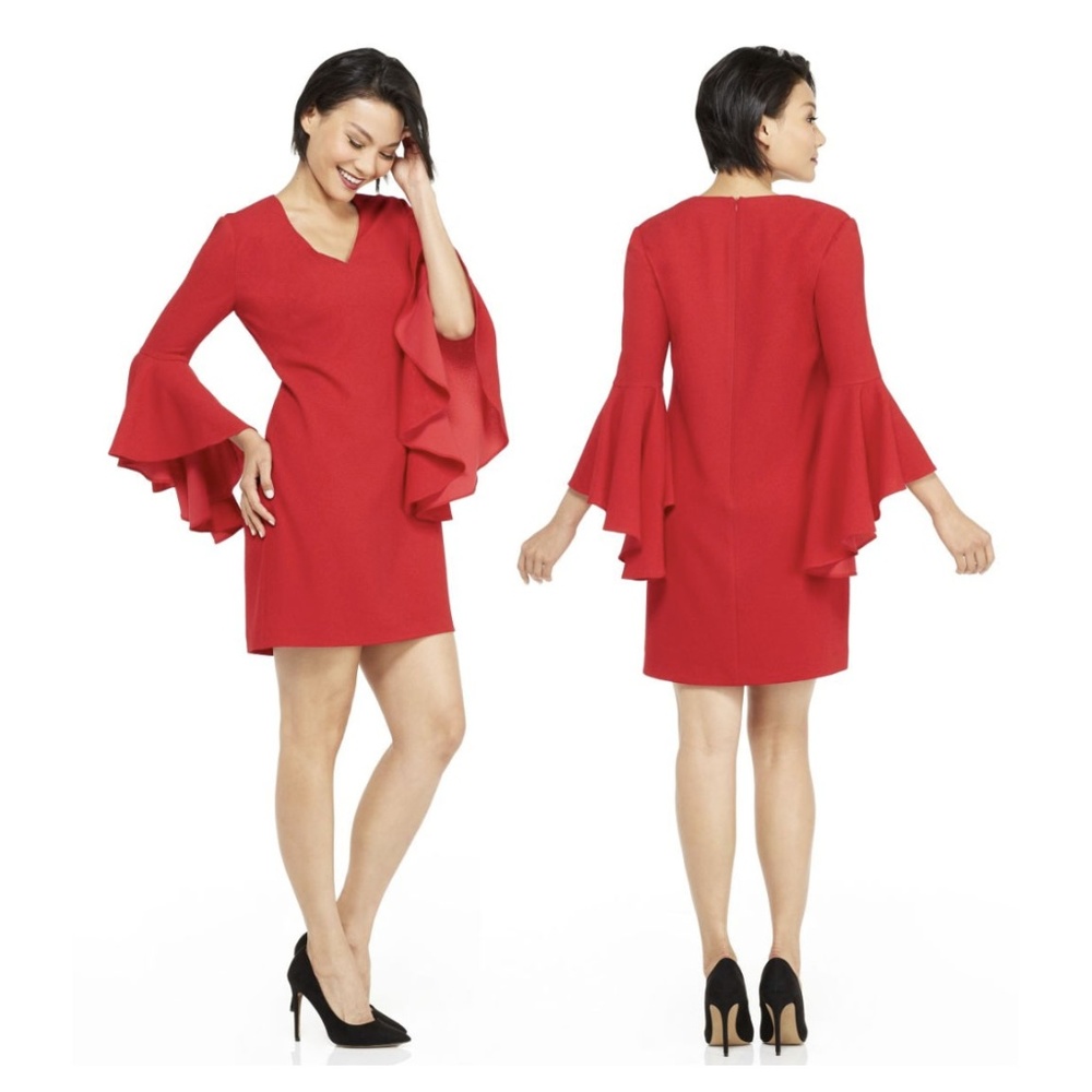 MAGGY LONDON DEIDRA SHIFT RED DRESS SIZE 8P NWOT